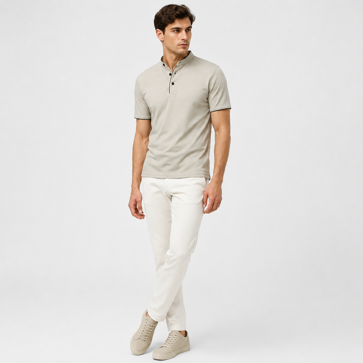 Marek | Męska Koszulka Polo – Minimalistyczny Stójkowy Fason