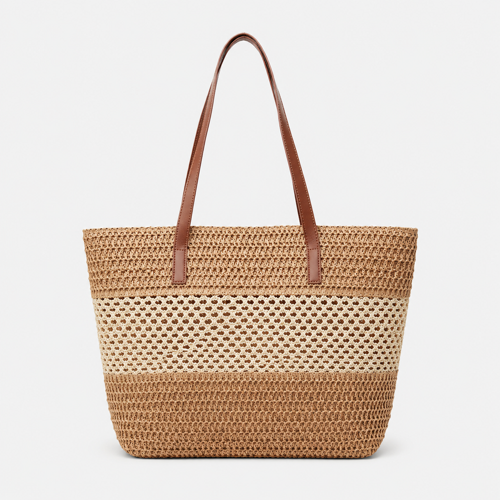 Selena | Damska Pleciona Torebka Plażowa Shopper – Lekka Torba Letnia Boho