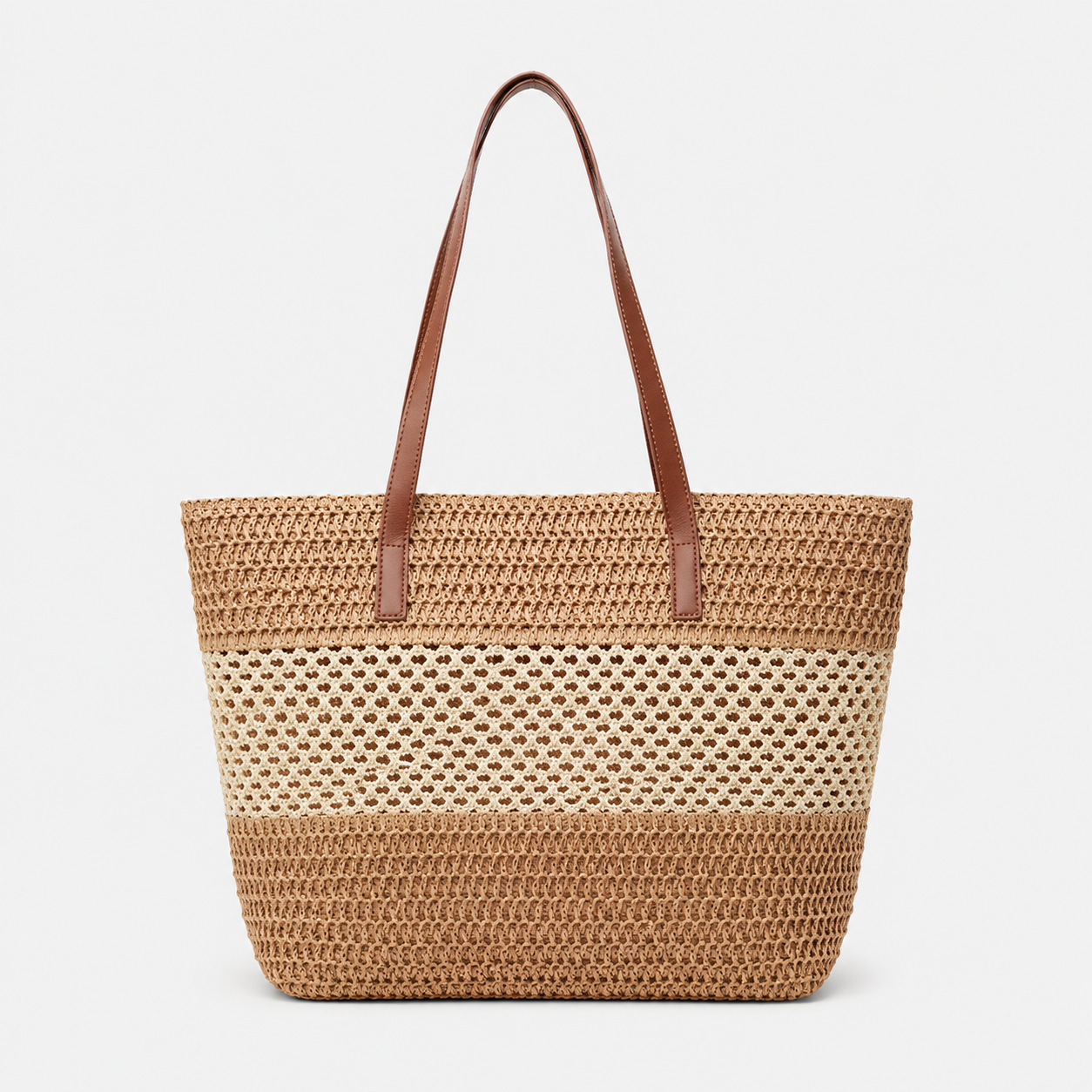 Selena | Damska Pleciona Torebka Plażowa Shopper – Lekka Torba Letnia Boho