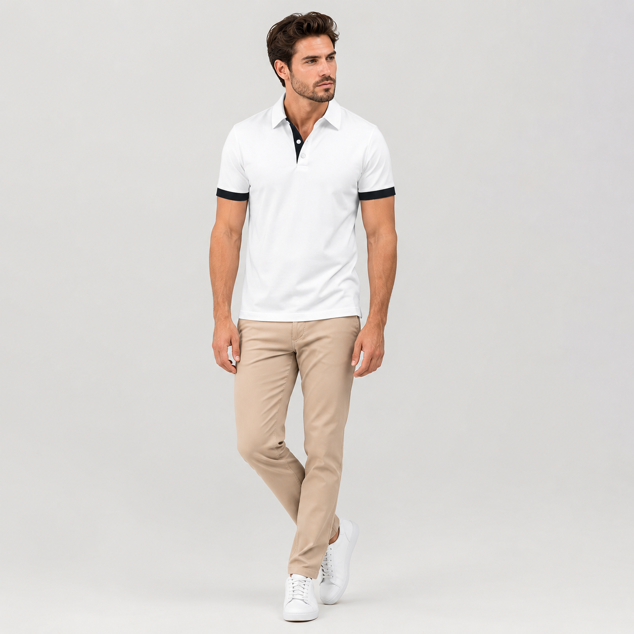 Leonel | Męska Koszulka Polo – Klasyczny Kontrastowy Styl