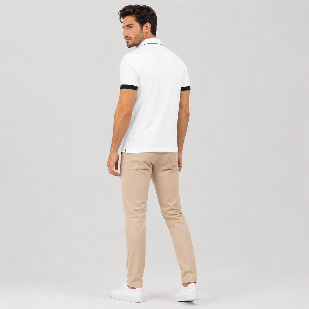Leonel | Męska Koszulka Polo – Klasyczny Kontrastowy Styl