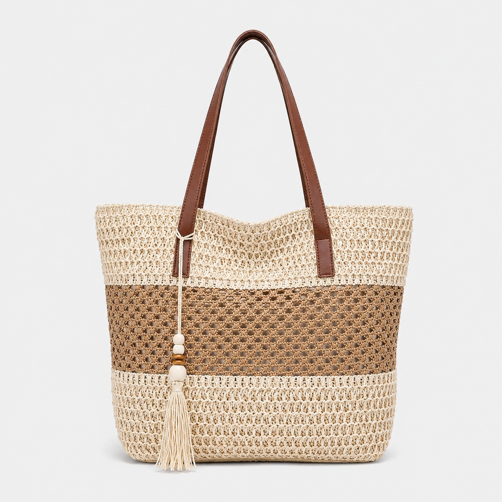 Selena | Damska Pleciona Torebka Plażowa Shopper – Lekka Torba Letnia Boho