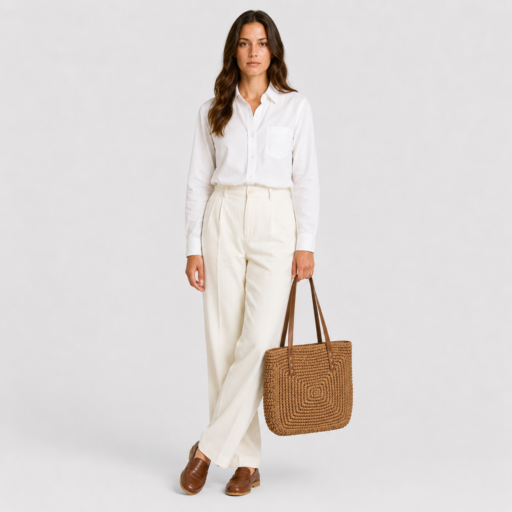 Liora | Damska Pleciona Torebka Shopper – Letnia Torba w Stylu Boho