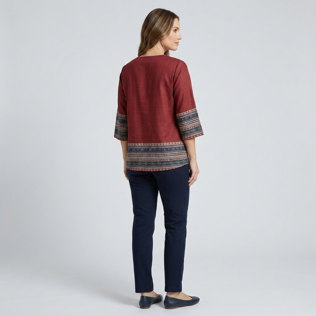 Alicja | Damska Bluzka z Guzikami w Dużych Rozmiarach – Elegancka Koszula Boho