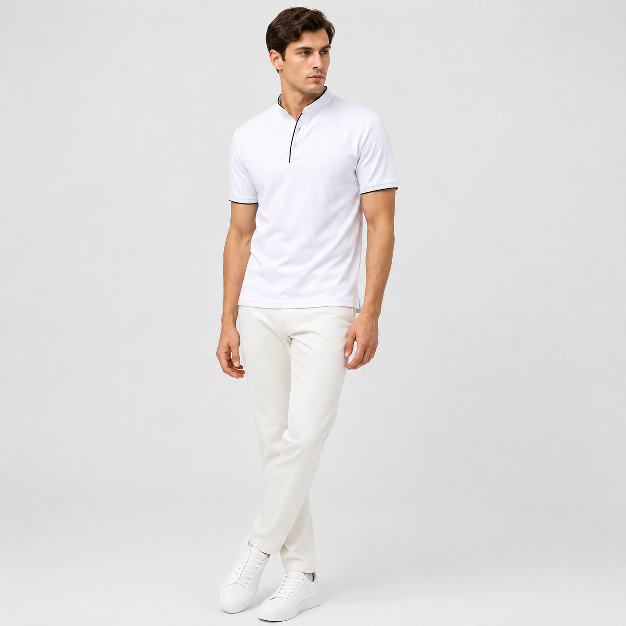 Marek | Męska Koszulka Polo – Minimalistyczny Stójkowy Fason