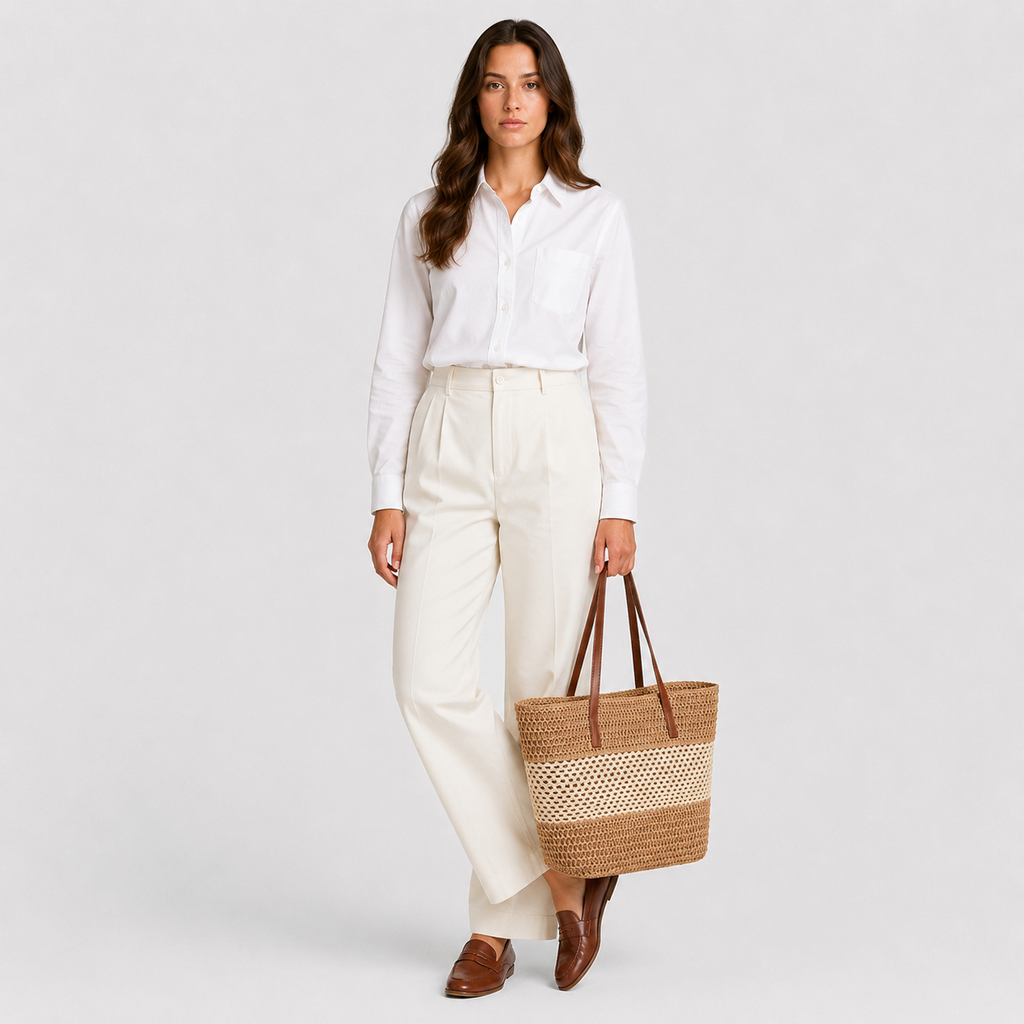 Selena | Damska Pleciona Torebka Plażowa Shopper – Lekka Torba Letnia Boho