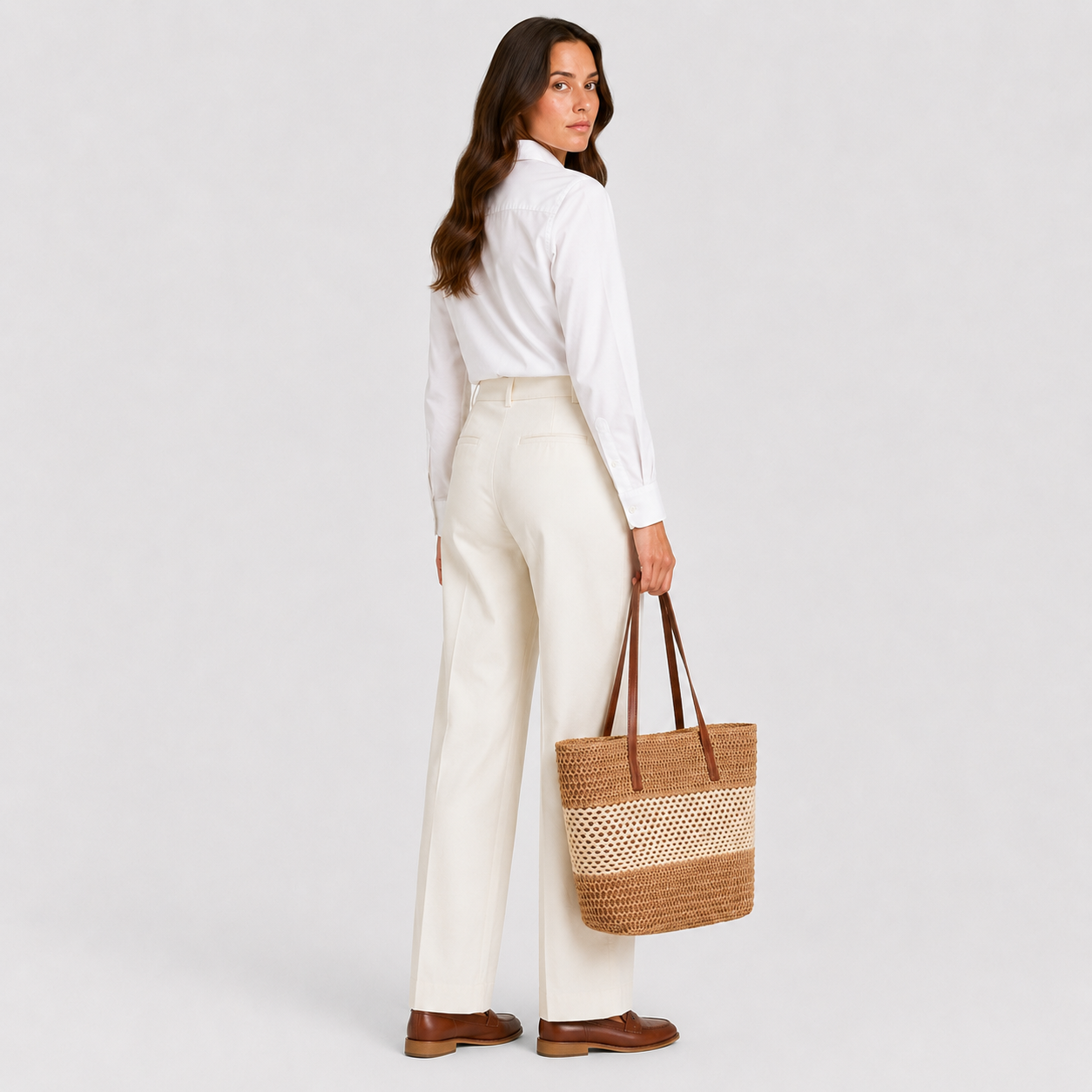 Selena | Damska Pleciona Torebka Plażowa Shopper – Lekka Torba Letnia Boho