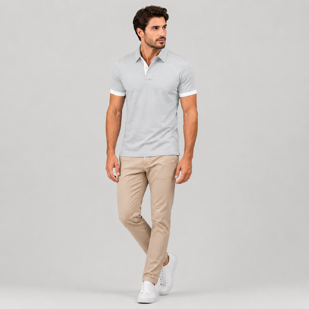 Leonel | Męska Koszulka Polo – Klasyczny Kontrastowy Styl