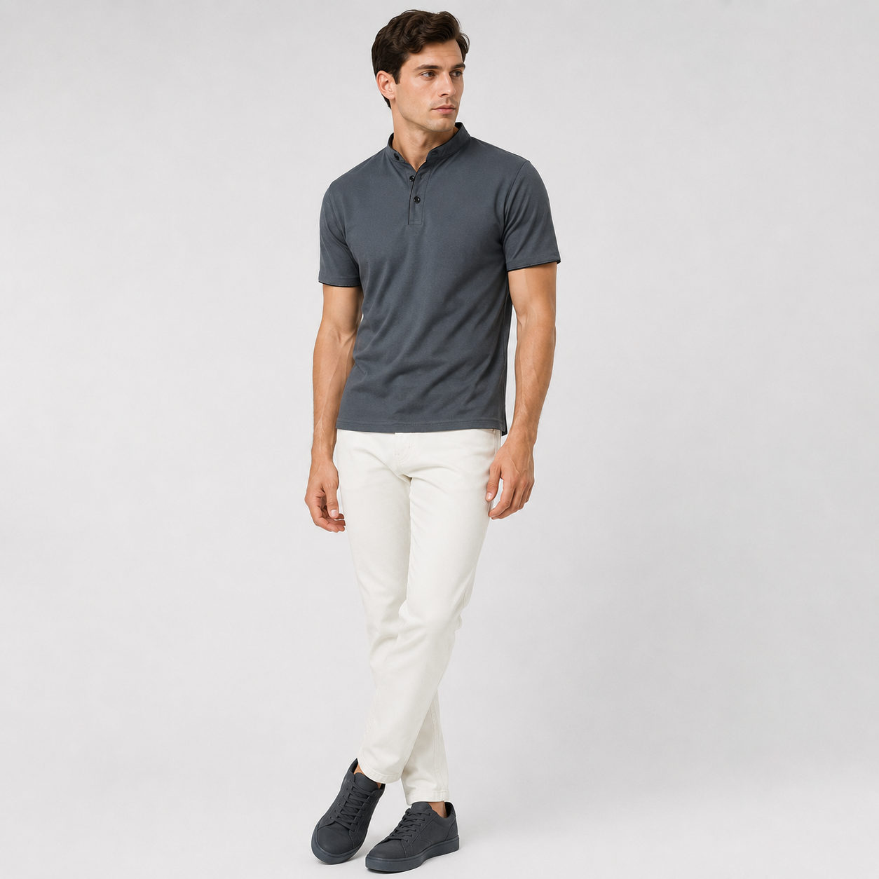 Marek | Męska Koszulka Polo – Minimalistyczny Stójkowy Fason