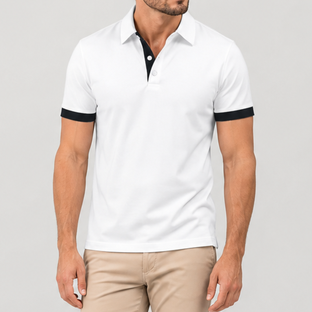 Leonel | Męska Koszulka Polo – Klasyczny Kontrastowy Styl