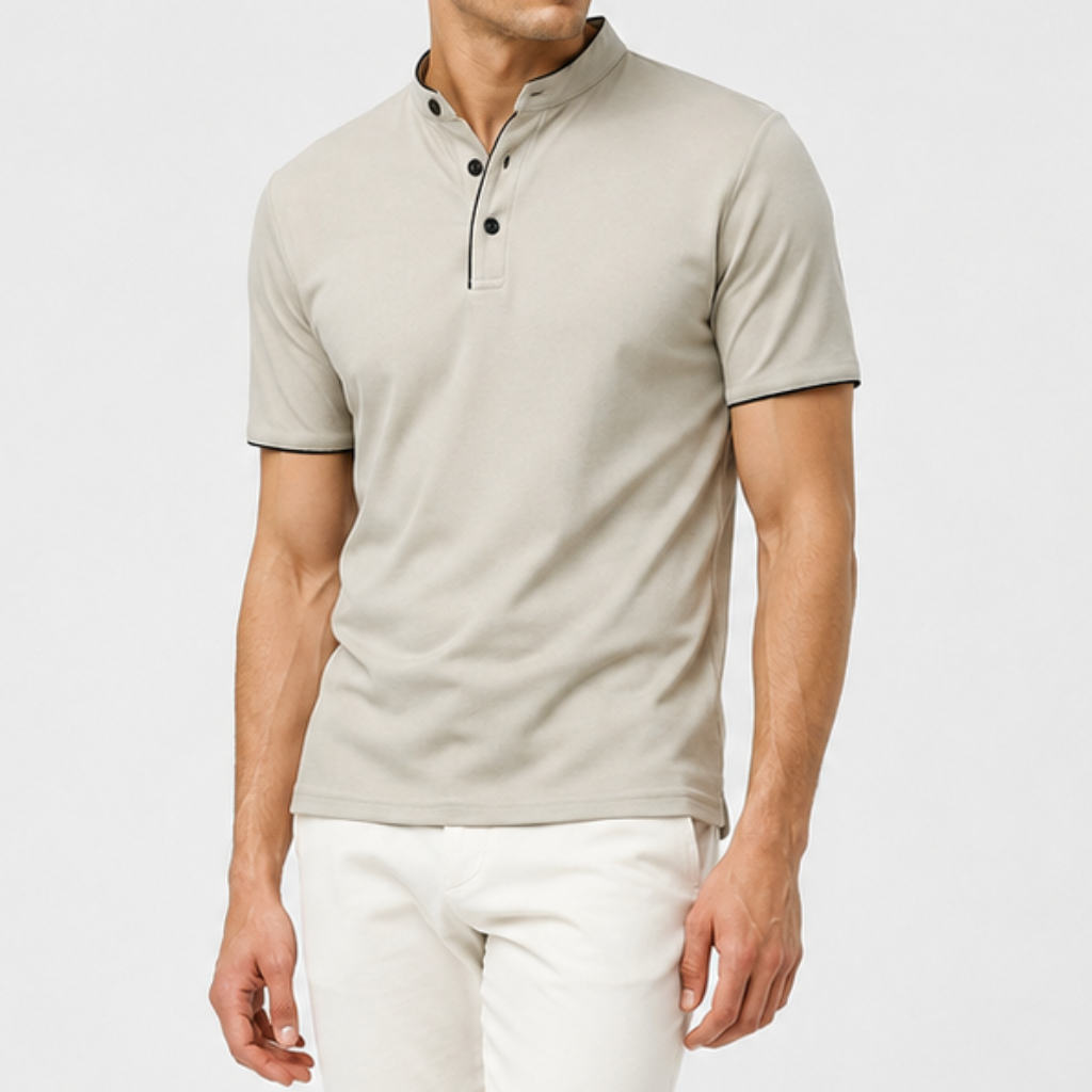 Marek | Męska Koszulka Polo – Minimalistyczny Stójkowy Fason