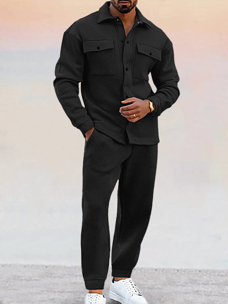 Męski komplet z koszulą i spodniami