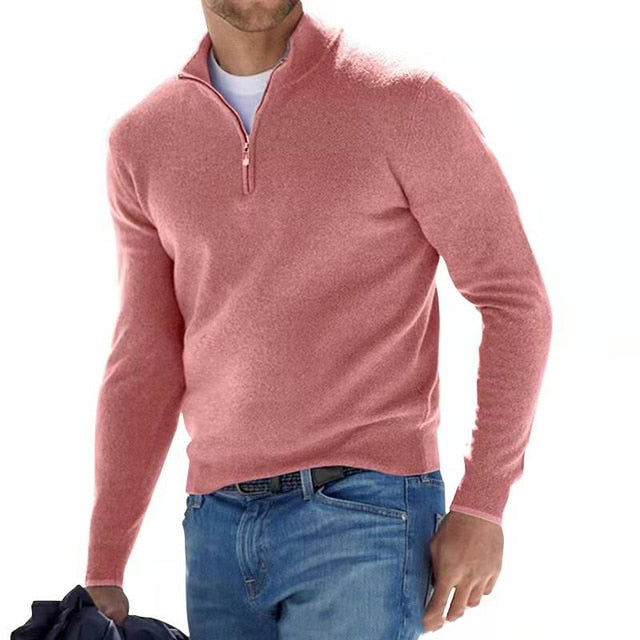 Męski sweter z wysokim kołnierzem