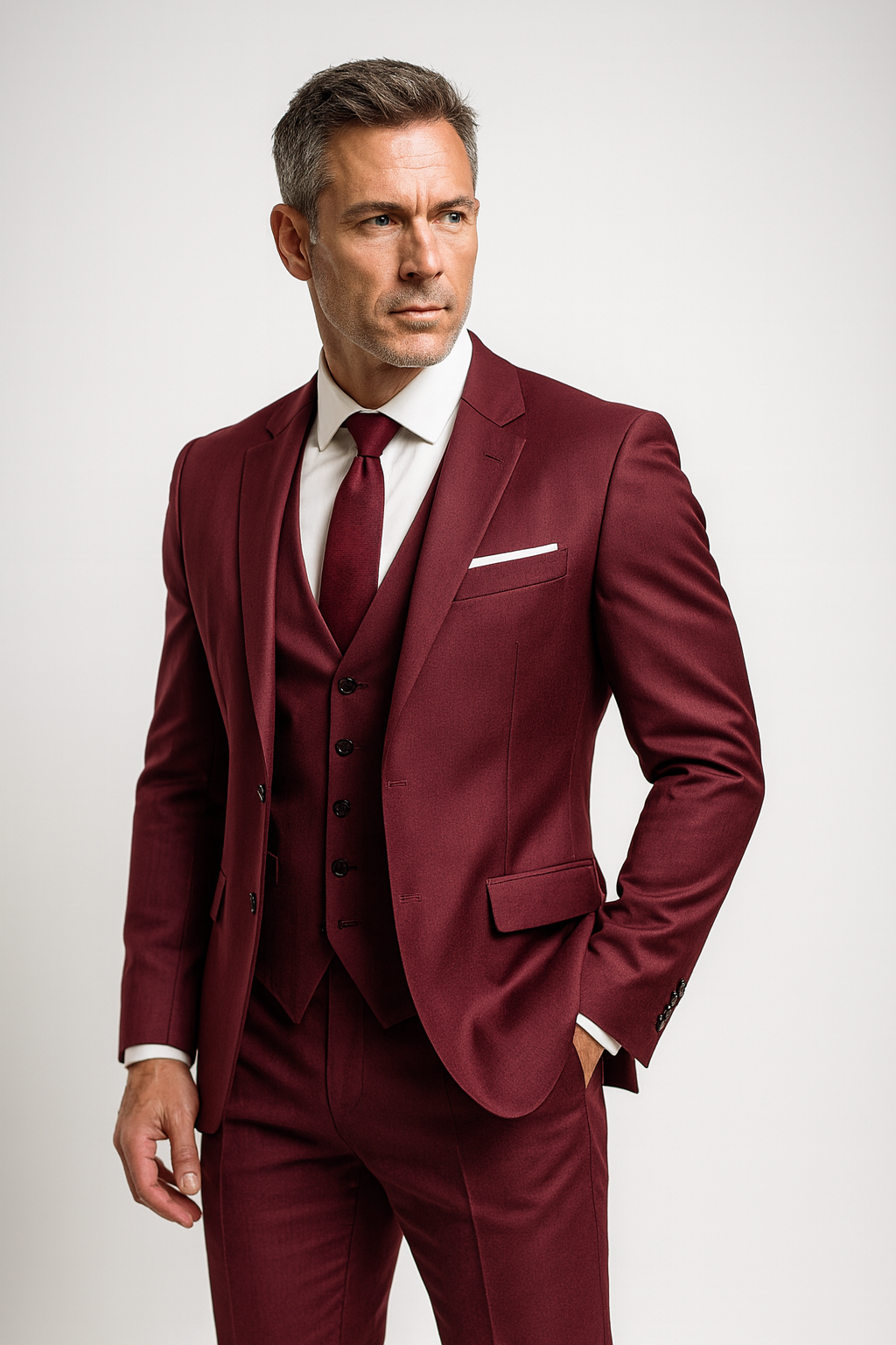 Męski trzyczęściowy garnitur na eleganckie okazje